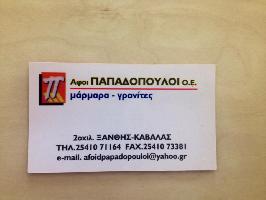 ΜΑΡΜΑΡΑ-ΓΡΑΝΙΤΕΣ ΑΦΟΙ ΠΑΠΑΔΟΠΟΥΛΟΙ ΟΕ-ΠΑΠΑΔΟΠΟΥΛΟΣ ΚΩΝ/ΝΟΣ